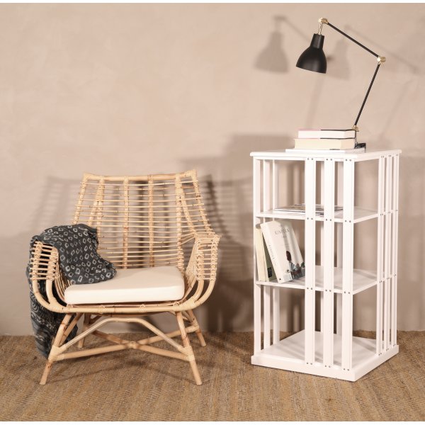 Bokkarusell / Boksnurra vit - Roterbar 360� - h�jd 100 cm