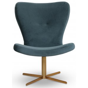 Tulpan designf�t�lj - Petrol (Sammet) / M�ssing