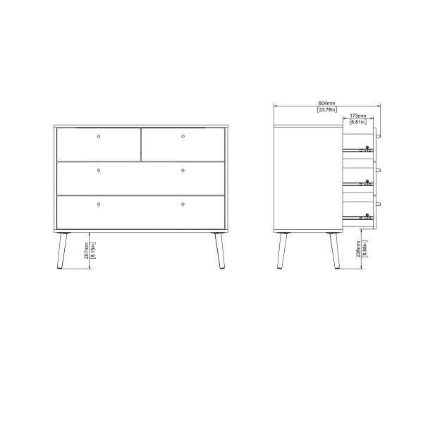 Bodo Byr� 2 + 2 l�dor - Matt grey
