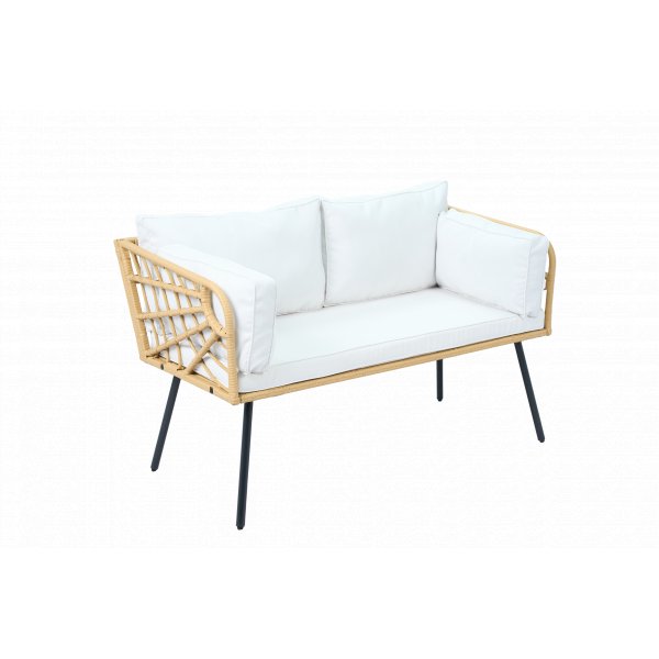 Balkongset 2-sits soffa med bord + Kompakt loungeset f�r balkong + Beige
