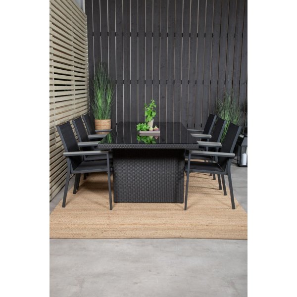 Järnsta Matgrupp (200x100) - Svart - 6 Stolar Järnsta Matgrupp (200x100) - Svart - 6 Stolar