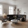H�rnsoffa svart konstl�der 5-sits - Peking