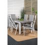 Ekens Matgrupp (160x90) - Vit/Gr - 6 Stolar