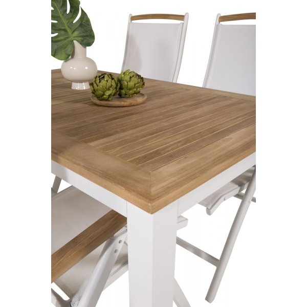 Dotorp Matgrupp (160x90) - Vit/Natur - 4 Stolar