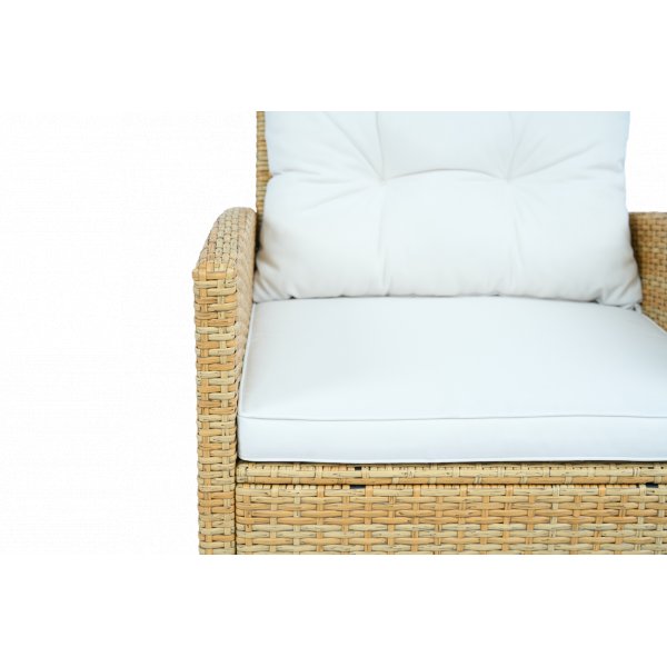 Utesoffgrupp med divan & f�t�lj | Loungeset i konstrotting | Beige