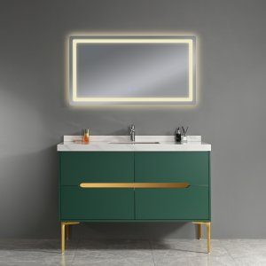 Badrumsm&ouml;bler 120 cm Gr&ouml;nt med detaljer i m&auml;ssing - Cancun  + Toalettpappersh&aring;llare