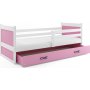 Juniors�ng �rhus med f�rvaringsl�da 90 cm - Vit/Rosa