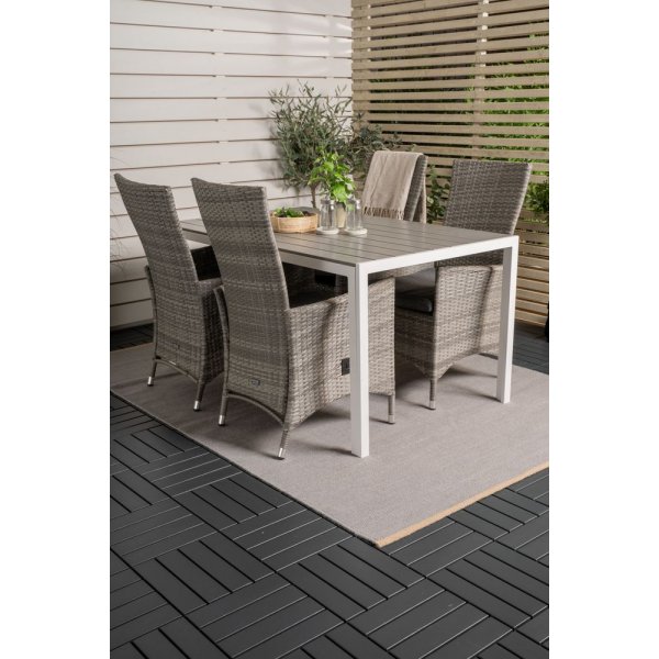 Ervalla Matgrupp (150x90) - Grå/Vit - 4 Stolar Ervalla Matgrupp (150x90) - Grå/Vit - 4 Stolar