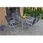 Utematgrupp Ibiza bord 150cm + 6 stolar - Silver/svart