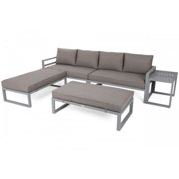 Modulsoffa Mediolan med bord - Silver/taupe