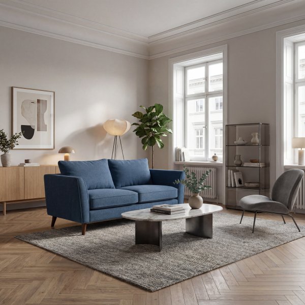 Soffa County 2-sits - Blå Chenille Soffa County 2-sits - Blå Chenille