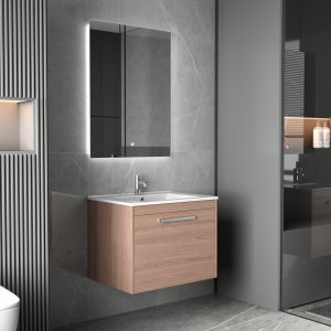 Badezimmerm�bel 60 cm Eichenimitat - Elysia + Klopapierhalterung