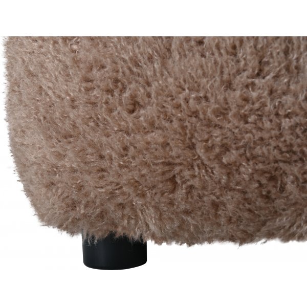 Fluffy sittpuff i brungr�tt h�rigt tyg