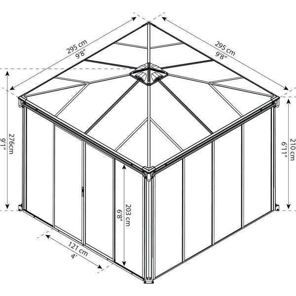 Canopia Ledro Drivhus Orangeri 8,7 m² - Grå Canopia Ledro Drivhus Orangeri 8,7 m² - Grå