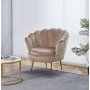 F�t�lj i m�rk beige sammet/m�ssing - Kingsley