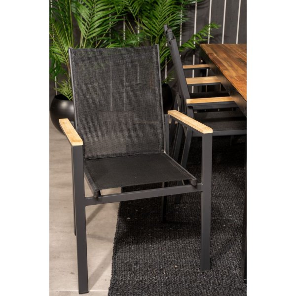 Balsjö Matgrupp (205x90) - Svart/Natur - 6 Stolar Balsjö Matgrupp (205x90) - Svart/Natur - 6 Stolar