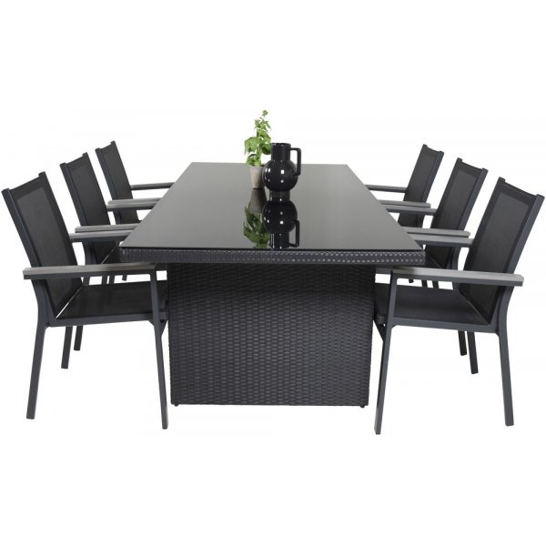 Järnsta Matgrupp (200x100) - Svart - 6 Stolar Järnsta Matgrupp (200x100) - Svart - 6 Stolar