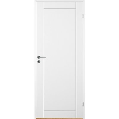 Innerdörr Bornholm - Kompakt dörrblad med linjefräst dekor A3 + Handtagskit - Matt