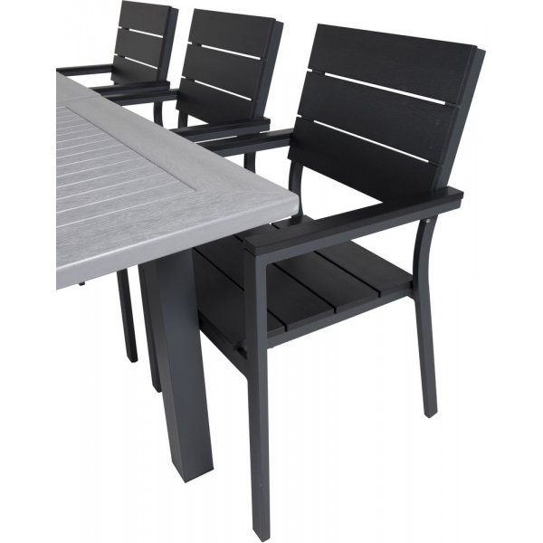 Ekenäs Matgrupp (152x90) - Svart/Grå - 6 Stolar Ekenäs Matgrupp (152x90) - Svart/Grå - 6 Stolar