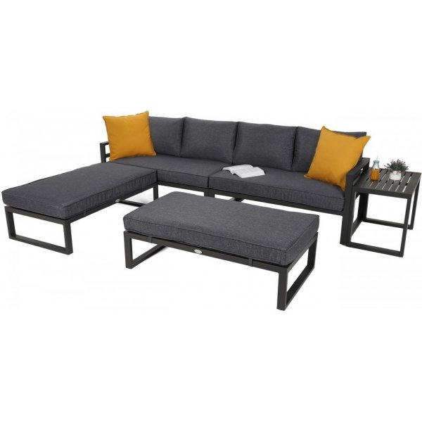 Modulsofa Mediolan med bord - Gr/mrkegr