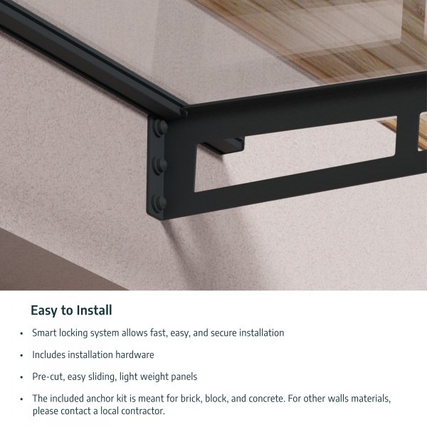 Canopia Sophia Klar XL Entrétak 1,4 x 3 - Mörkgrå/klarglas Canopia Sophia Klar XL Entrétak 1,4 x 3 - Mörkgrå/klarglas