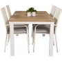 Dotorp Matgrupp (160x90) - Vit/Natur - 4 Stolar