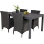 Holma Spisegruppe (160x100) - Svart - 4 Stole