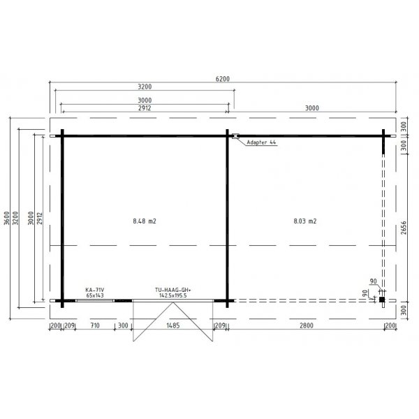 Attefallshus Melker J - 18 m