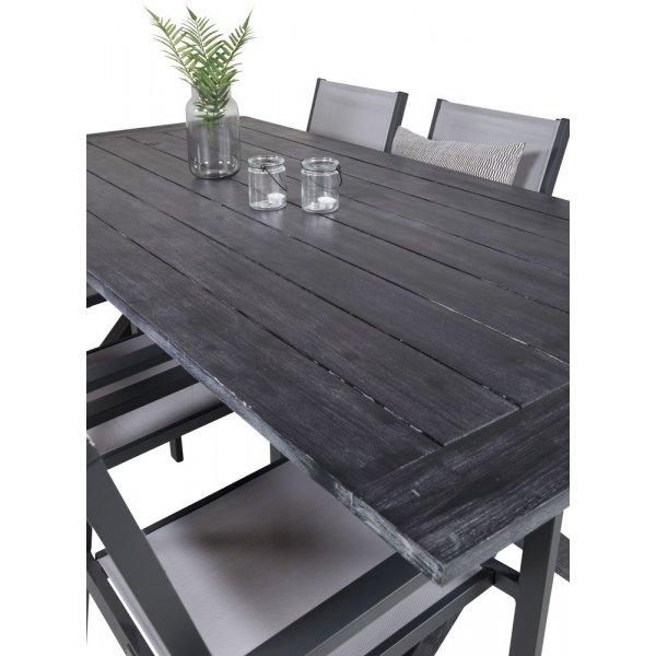 Ramsj Matgrupp (200x100) - Svart - 6 Stolar