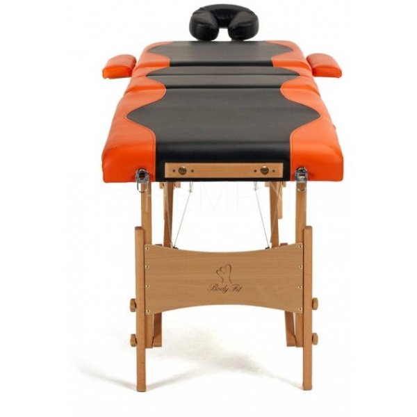 Massagebänk med träben - 4 zoner - Tvåfärgad Massagebänk med träben - 4 zoner - Tvåfärgad