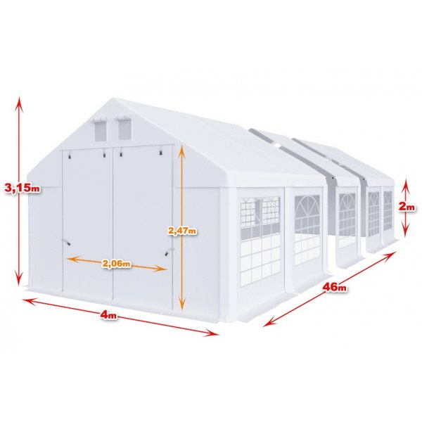 Partytelt i PVC - 4 x 46 m Partytelt i PVC - 4 x 46 m