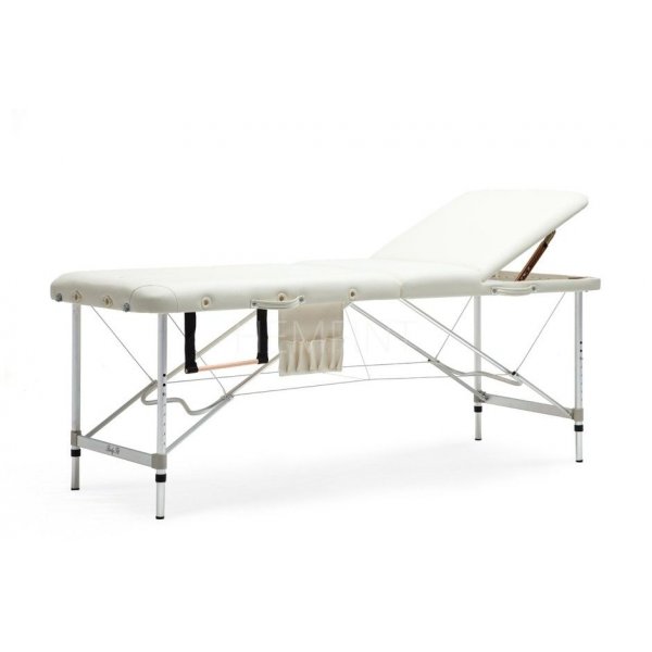 Bred massagebnk med metallben - 3 zoner - Beige