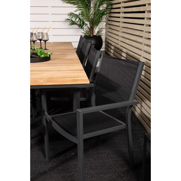 Maglehem Matgrupp (160x90) - Svart/Natur - 8 Stolar Maglehem Matgrupp (160x90) - Svart/Natur - 8 Stolar