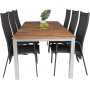 Salstad Matgrupp (200x100)  Svart/Natur - 6 Stolar