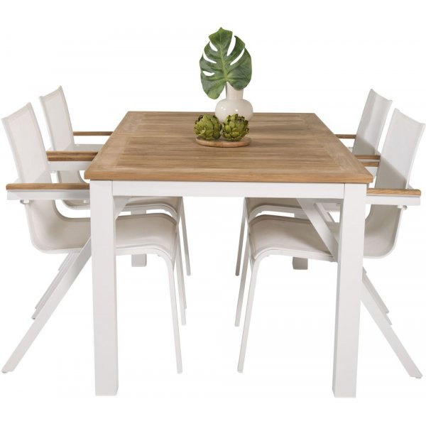 Dotorp Matgrupp (160x90) - Vit/Natur - 4 Stolar Dotorp Matgrupp (160x90) - Vit/Natur - 4 Stolar