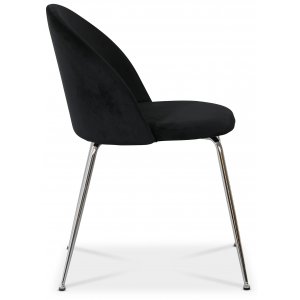 Art velvet stol - Svart / Krom