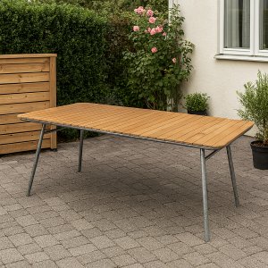 Möllan bord 176x90 cm - Teak / Galvaniseret stål Möllan bord 176x90 cm - Teak / Galvaniseret stål