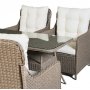 Ljus utegrupp; 3-sits soffa med bord och ftljer - Beige konstrotting