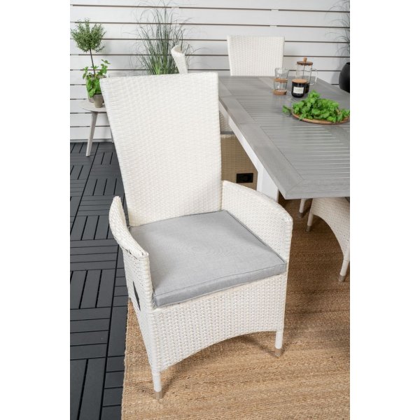 Ekenäs Matgrupp (160x90) - Vit/Grå - 6 Stolar Ekenäs Matgrupp (160x90) - Vit/Grå - 6 Stolar