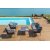 Ipanema Outdoor-Lounge-Set aus Teakholz und Olefin-Stoff mit Sofa, 2 Sesseln und Couchtisch - Grau