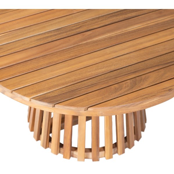 Runder Couchtisch von Brantevik aus FSC Acasia + Reinigungsspray für Gartenmöbel Runder Couchtisch von Brantevik aus FSC Acasia + Reinigungsspray für Gartenmöbel