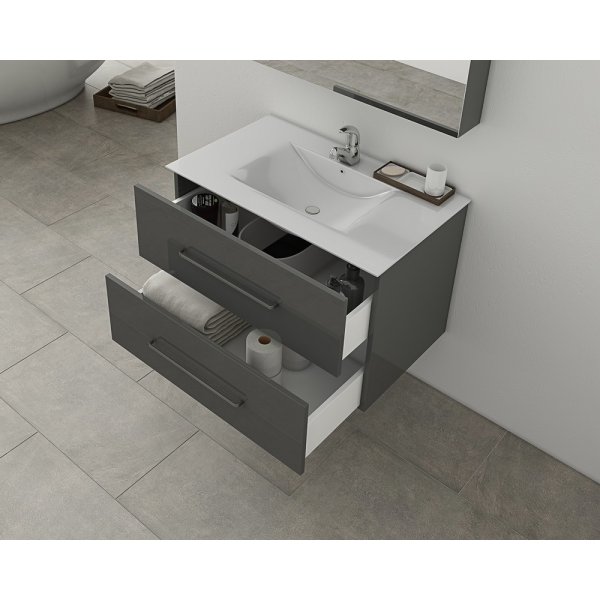 Badrumsmöbler Torino 90 - Antracitfärgat med spegelskåp Badrumsmöbler Torino 90 - Antracitfärgat med spegelskåp