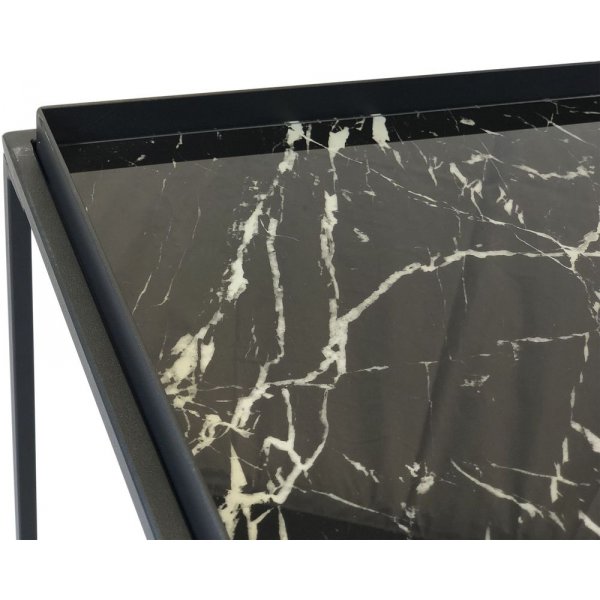 Soffbord 122 x 42 cm - Svart / Marmoryta