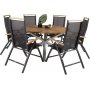 Salstad Matgrupp (140) - Svart/Natur/Silver - 6 Stolar