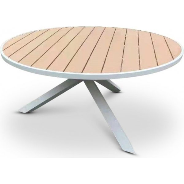 Pisa spisebord 150, hvid alu, egetop