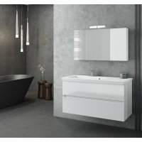 Badrumsmöbler Luxus 100 - Vitt med spegelskåp Badrumsmöbler Luxus 100 - Vitt med spegelskåp