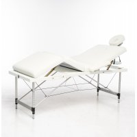 Massagebänk med metallben - 4 zoner - Vit Massagebänk med metallben - 4 zoner - Vit