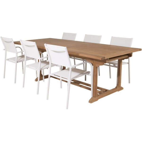 Bjuråker Matgrupp (195x110) - Vit/Natur - 6 Stolar Bjuråker Matgrupp (195x110) - Vit/Natur - 6 Stolar