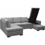 U-soffa Solna med f�rvaring - 309 cm - ljusgr�