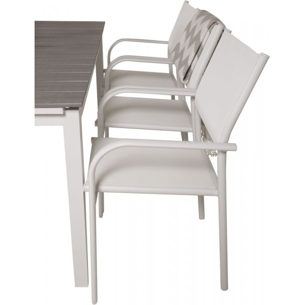 Prässebo Matgrupp (160x100) - Vit/Grå - 6 Stolar Prässebo Matgrupp (160x100) - Vit/Grå - 6 Stolar